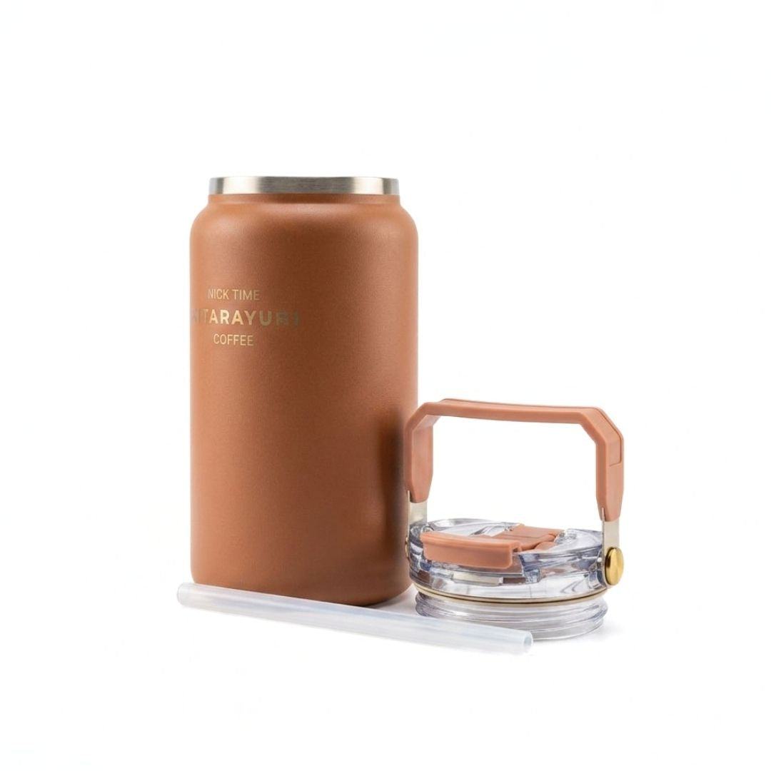 HydroVault water bottle stainless steel 1200ml vacuum insulated with integrated handle and spill-proof lid