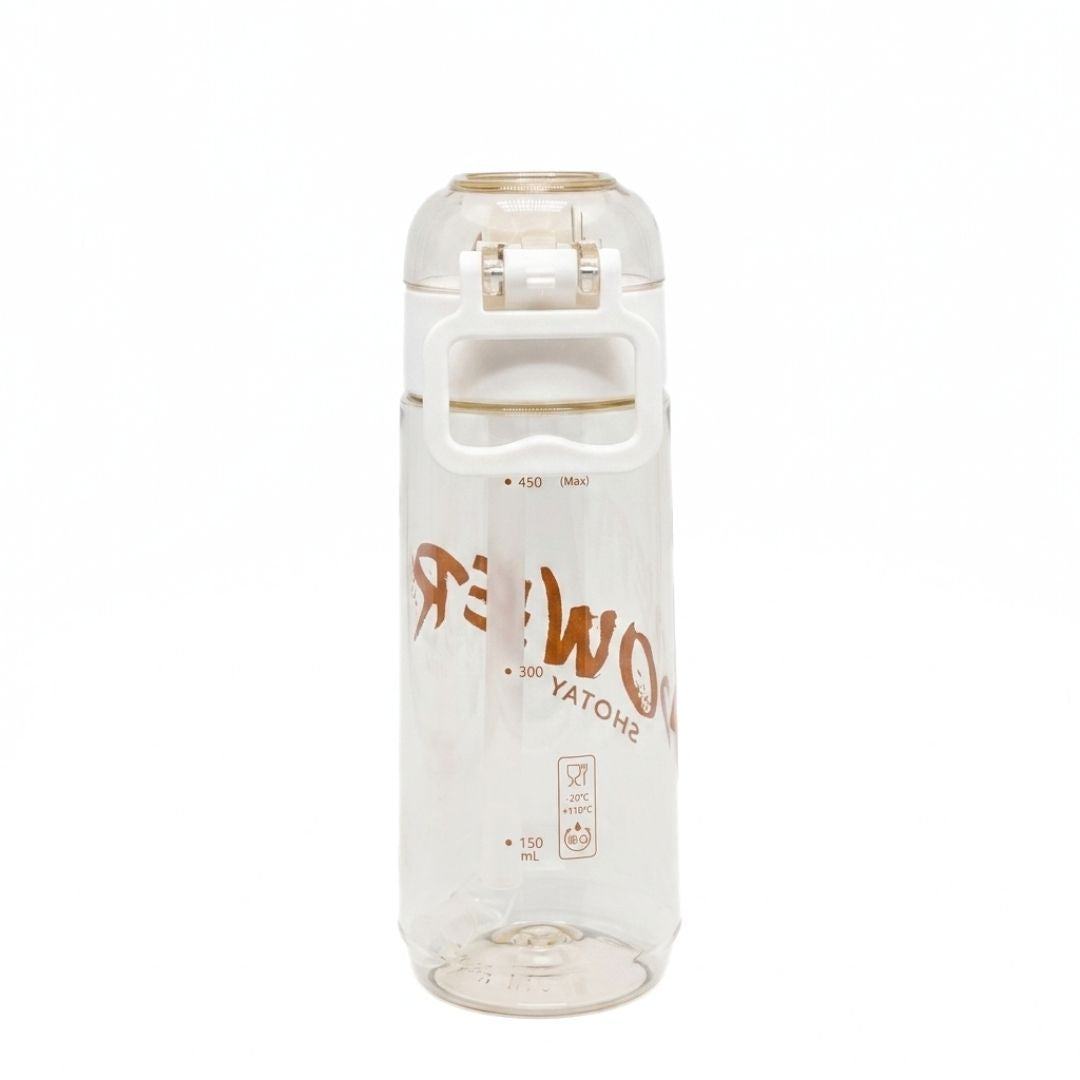 Nertz Power high-capacity water bottle with leak-proof flip-top lid and removable straw in pink