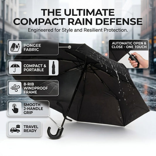 NertZ.in Sleek Shield J umbrella with water drops and feature callouts