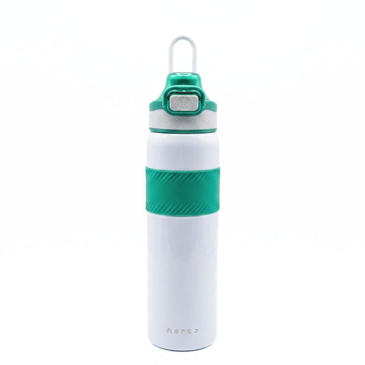 Nertz Cova 750ml white blue stainless steel insulated water bottle with spout lid and carry handle