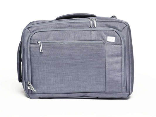 Urban Edge Backpack in grey with fine texture and spacious design for professionals