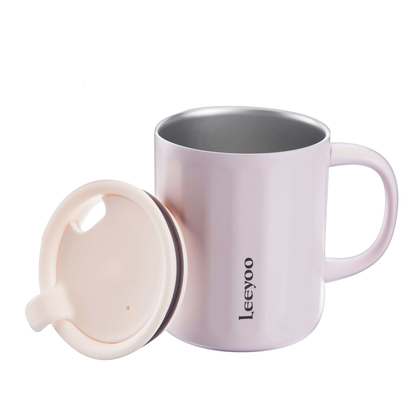 CaffèViva 280 compact stainless steel insulated travel mug with matte finish and spill-proof lid