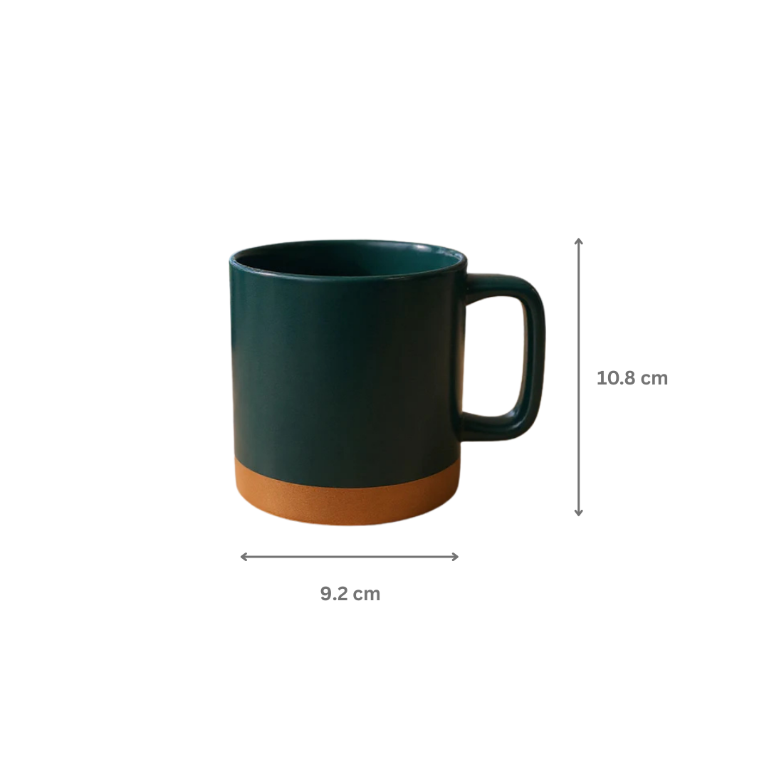 Ceramic Earth Bottom Coffee Mug in vibrant colors with 520ml capacity