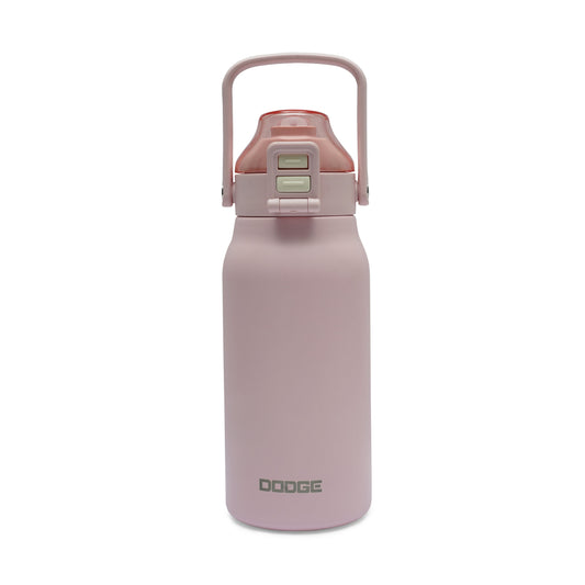 Dodge Vortex stainless steel water bottle with dual flip-top lid and matte finish for hot and cold drinks