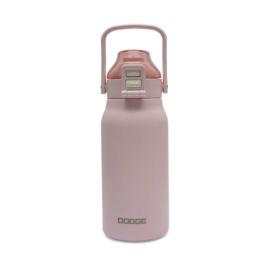 Dodge Vortex stainless steel water bottle with dual flip-top lid and matte finish for hot and cold drinks