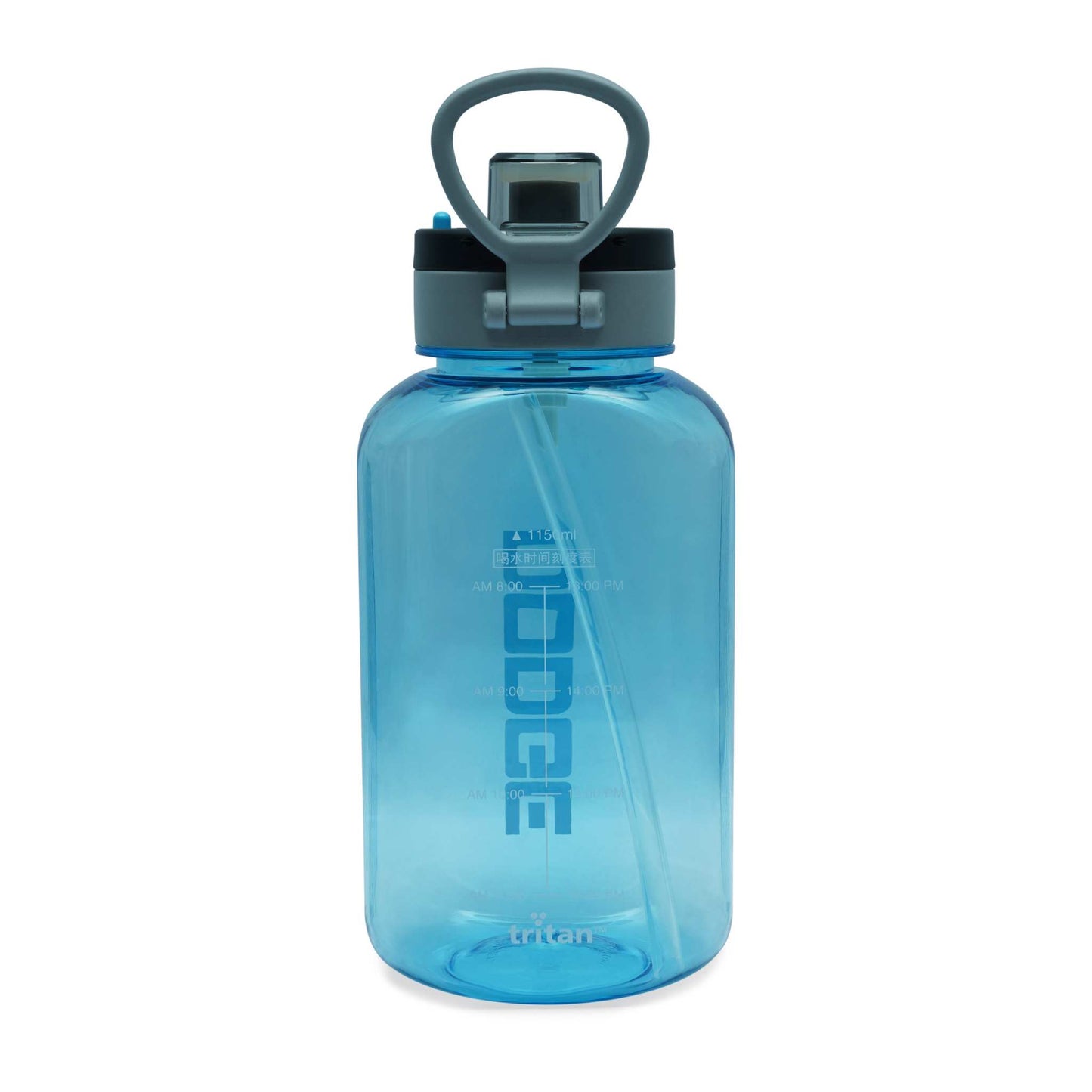 Pink Nertz Bolt water bottle with push-button flip-top lid and integrated handle, 1150ml BPA-free plastic for gym and travel hydration