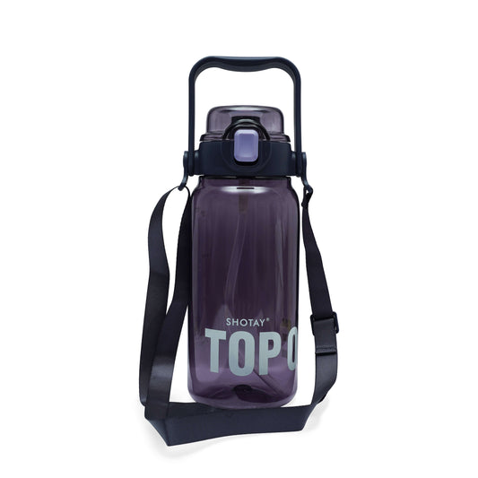 Purple Nertz Titan 1500ml BPA-free water bottle with lockable flip-top lid and sling strap for durable hydration