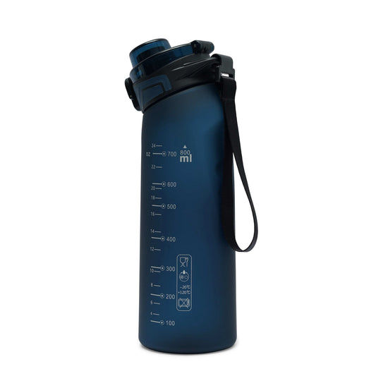 Nertz Flexflow ergonomic BPA-free water bottle with flip-top lid and fabric handle for gym and travel use
