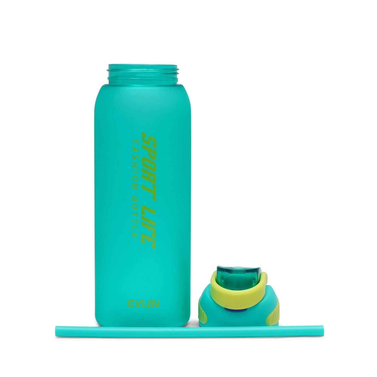 Green Nertz Turbo water bottle with integrated flip-top handle and push-button lid, 1.5L capacity, BPA-free plastic