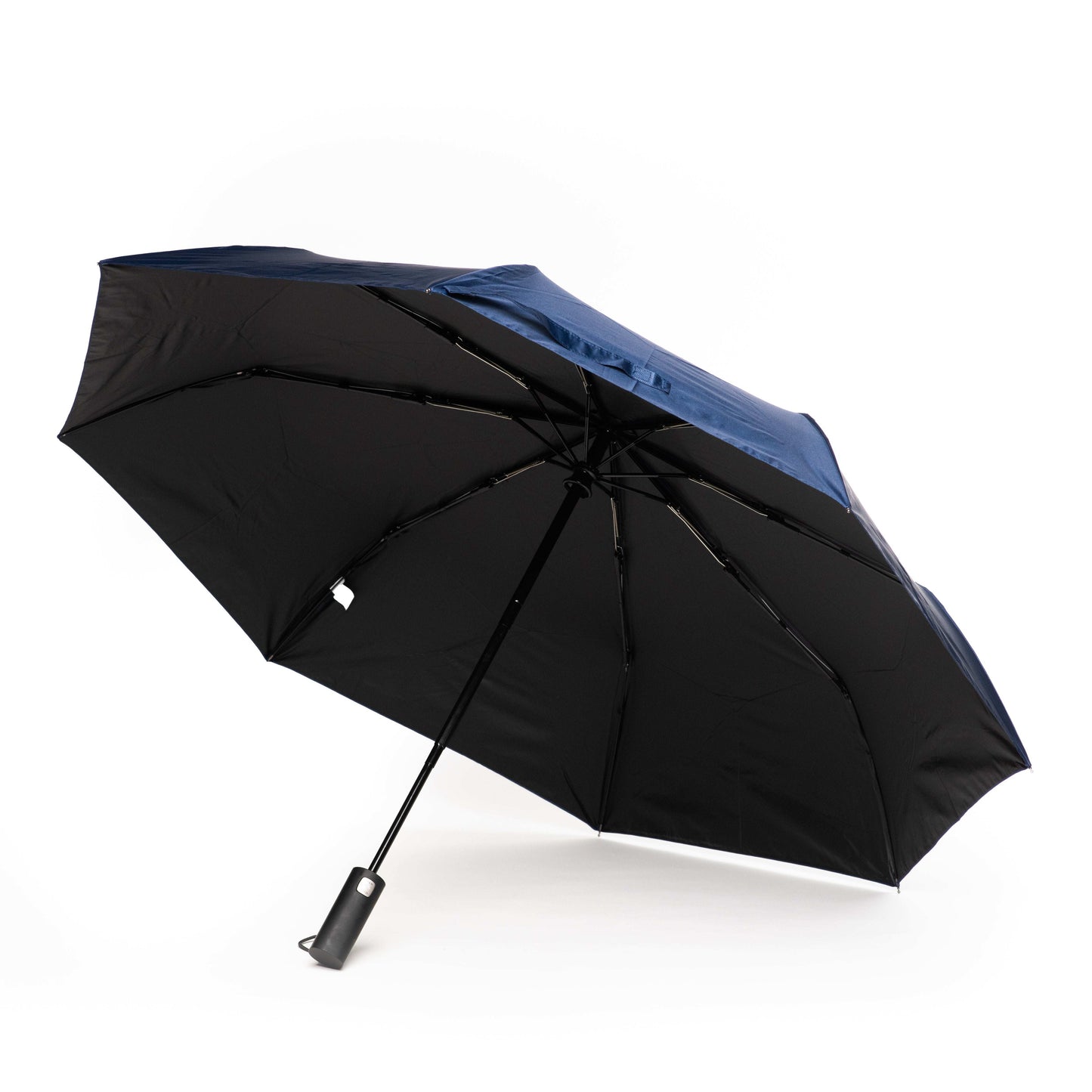 Blue Horizon Umbrella with navy-blue canopy, automatic fold, UV protection, and windproof frame