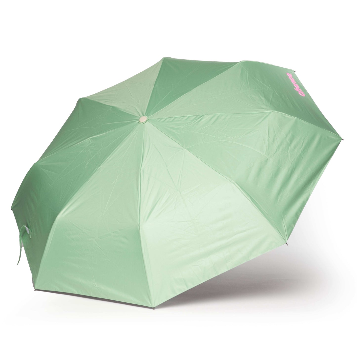 Jade Shade UV autofold umbrella with white handle and automatic folding mechanism