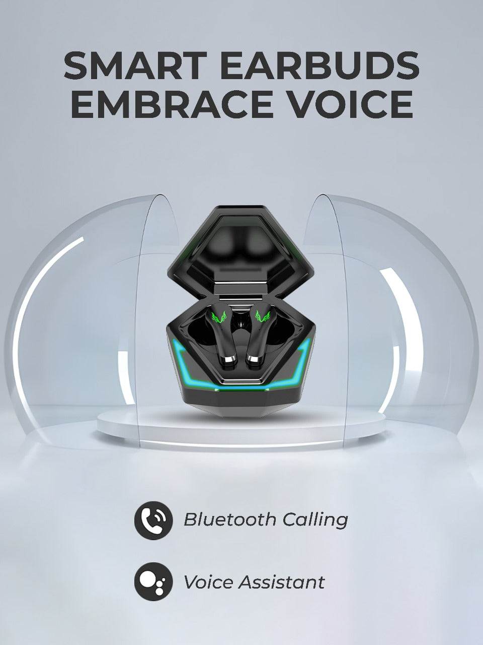 Nertz Stylised Gaming Earpodes with Bluetooth, colour changing lights, and sweat-resistant design for enhanced gaming experience