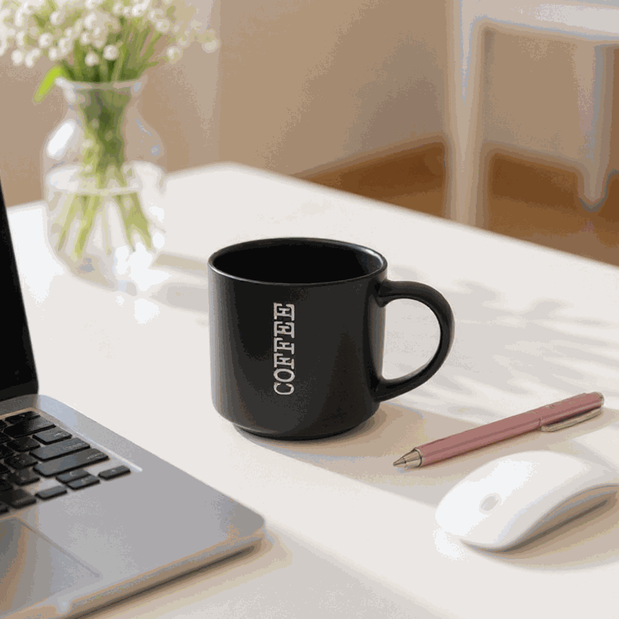 Nertz Cozy Coffee Mug ceramic cup with ergonomic handle for coffee drinking