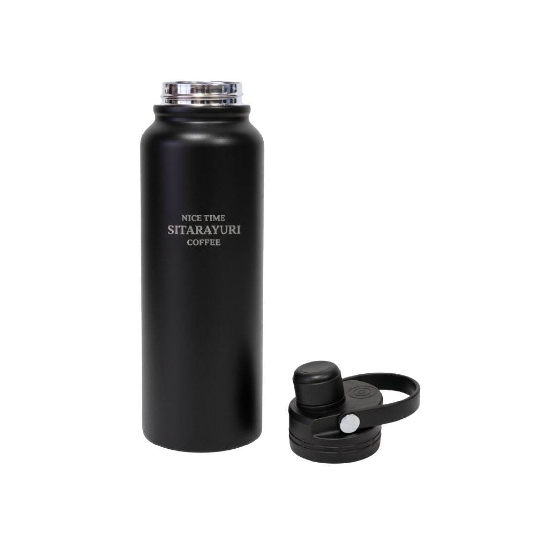 AeroSip stainless steel insulated water bottle with magnetic lid and removable straw in pink color
