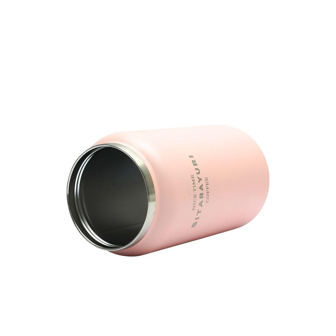 HydroVault water bottle in stainless steel with vacuum insulation and integrated handle