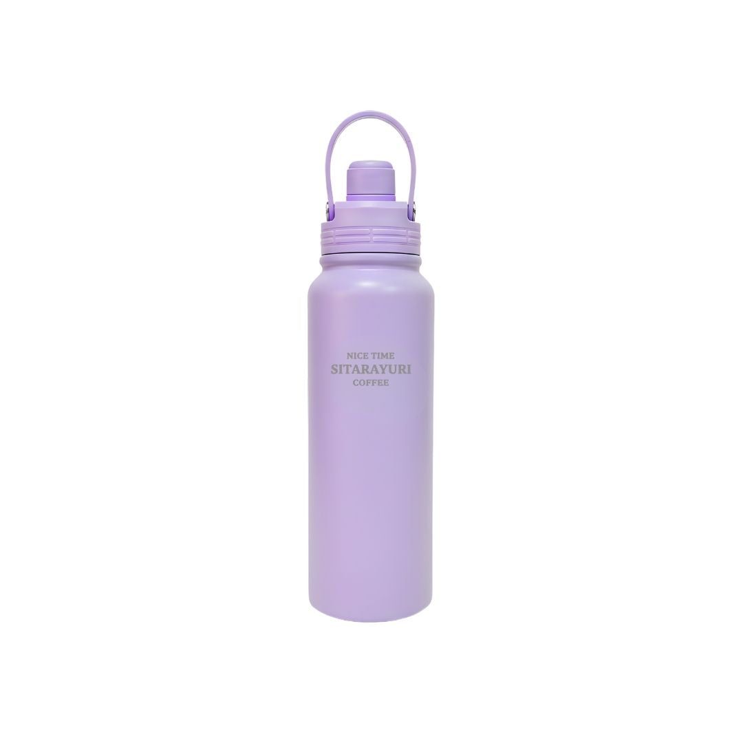 AeroSip stainless steel insulated water bottle with twist-open magnetic lid and removable straw in pink color