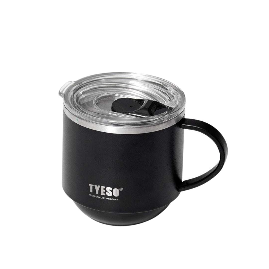 Nova Coffee Mug 330ml stainless steel mug with ergonomic handle and slide-open lid in matte finish