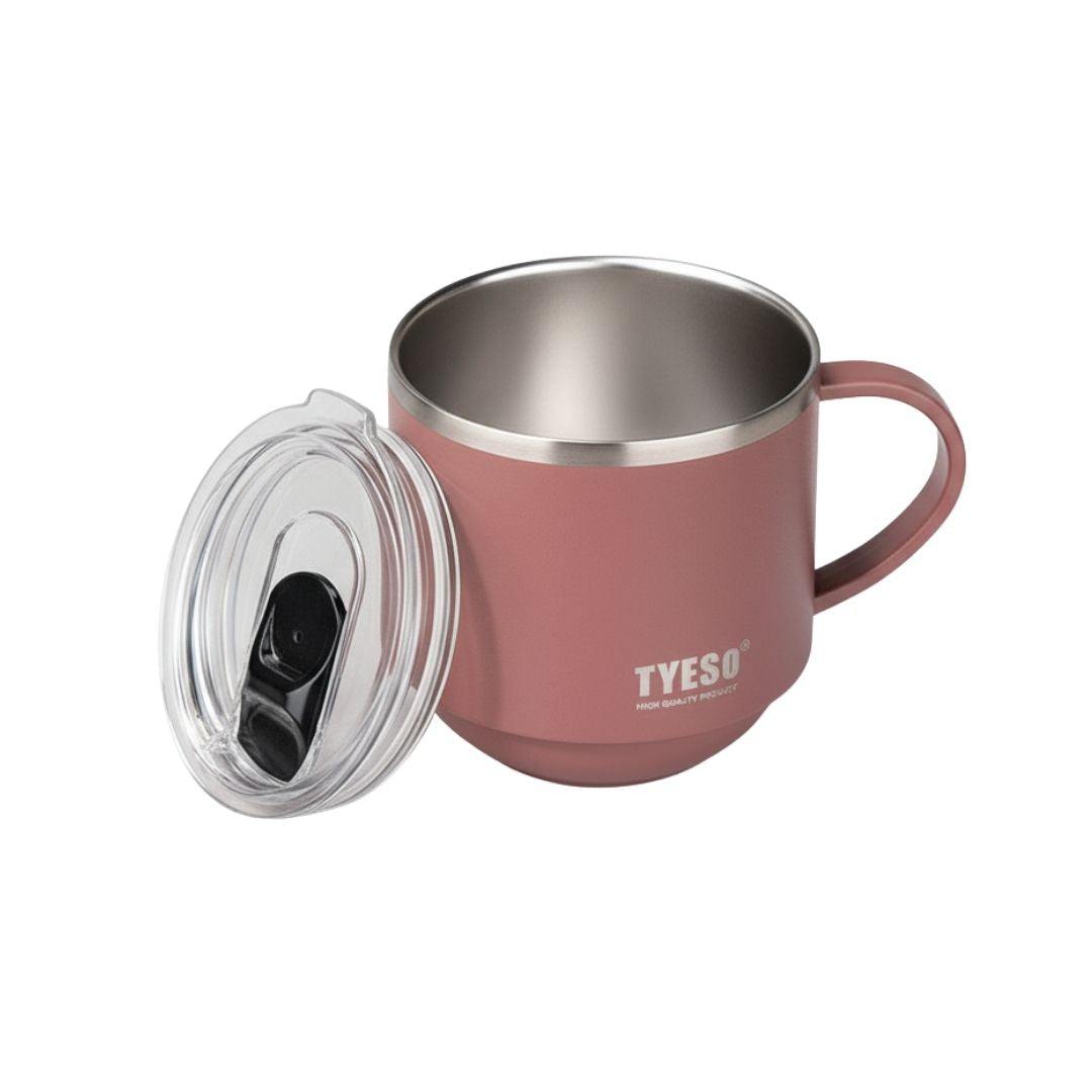 Nova Coffee Mug 330ml green stainless steel with ergonomic handle and slide-open lid