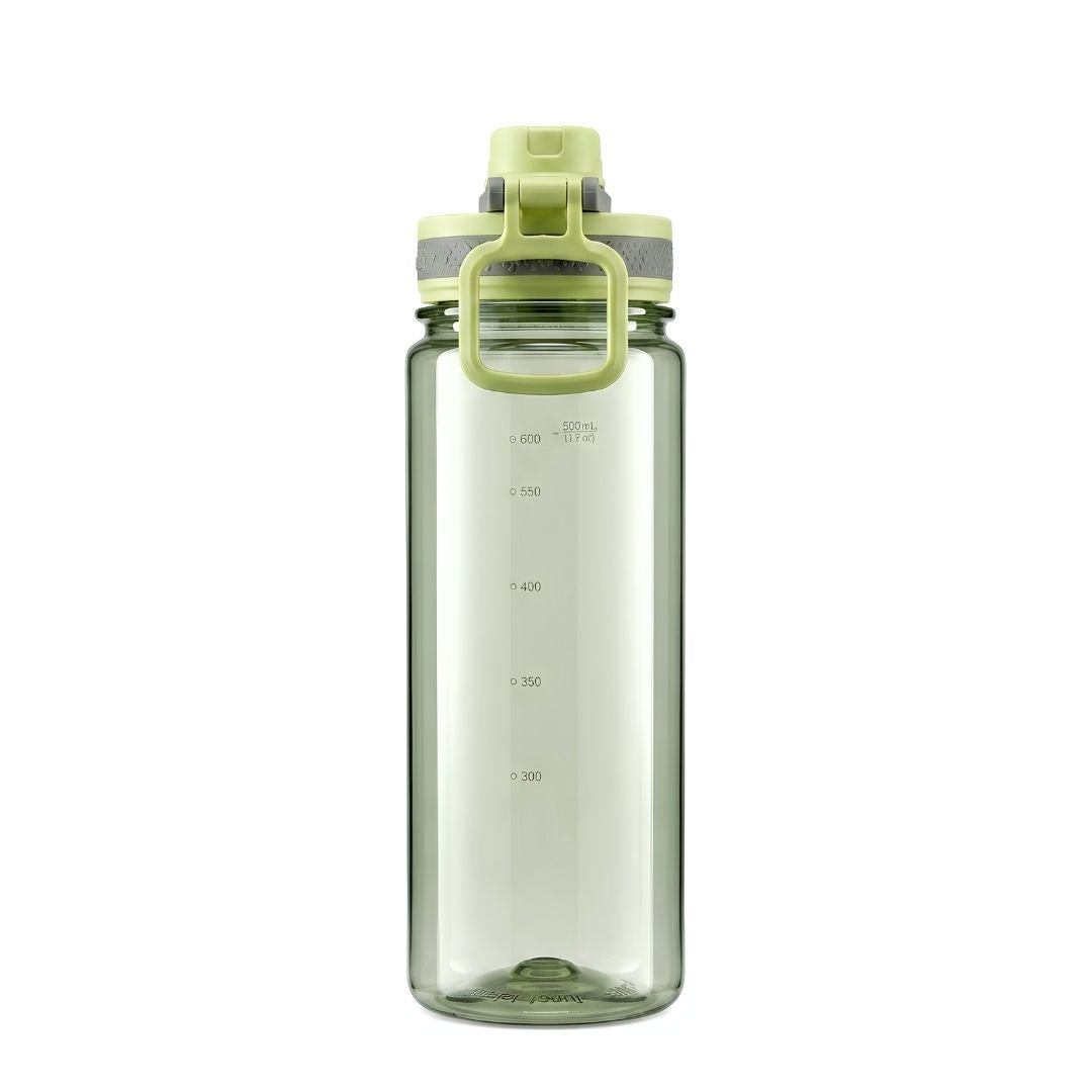 Nertz Sprint high-capacity water bottle with secure screw-top lid and integrated handle in green, perfect for gym and travel hydration