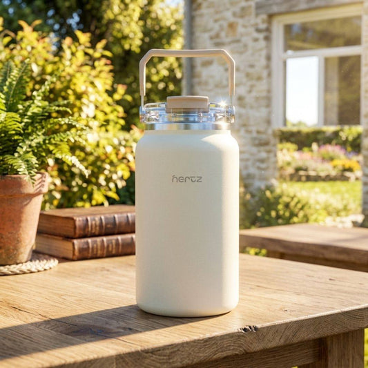 HydroVault water bottle 1200ml stainless steel vacuum insulated with spill-proof lid and carry handle