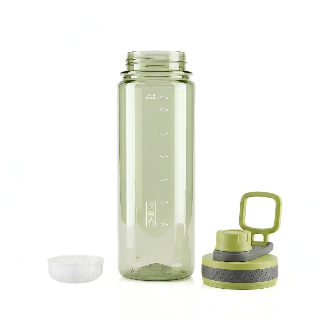Nertz Sprint high-capacity water bottle with screw-top lid and built-in strainer for gym and travel hydration