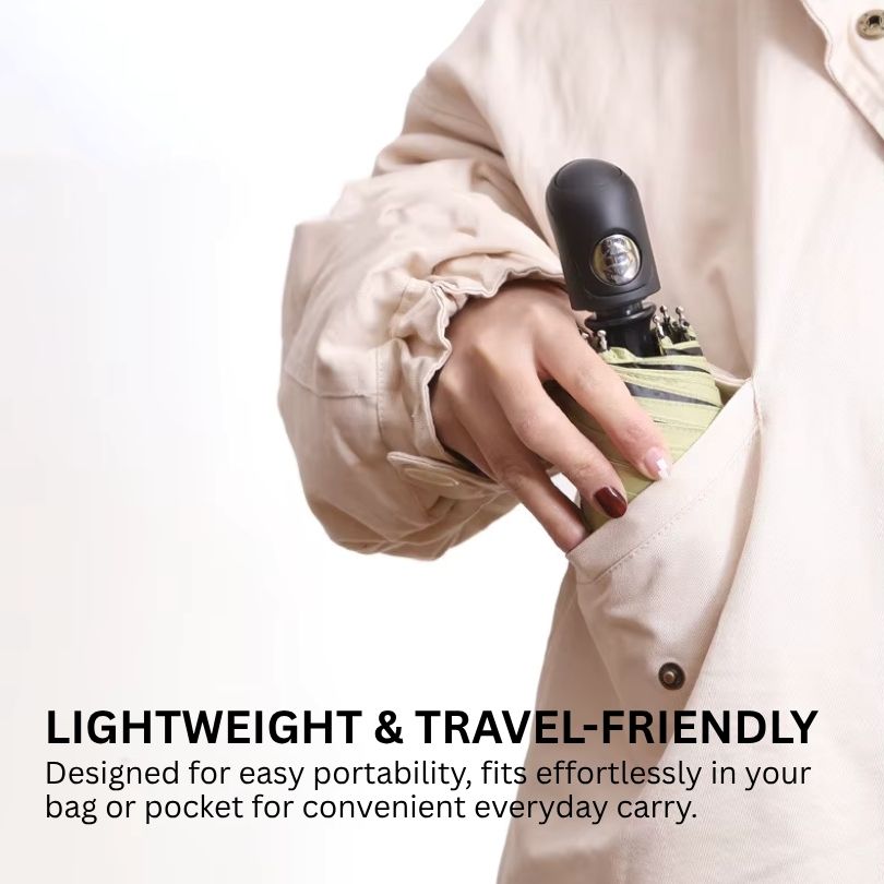 NertZ.in Rainloom umbrella being placed into a jacket pocket