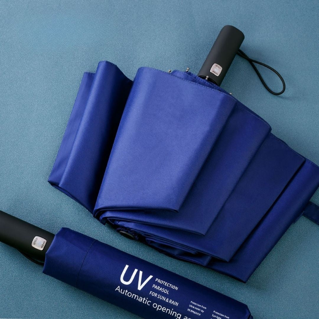 Blue Horizon Umbrella automatic navy blue folding umbrella with UV protection and windproof frame
