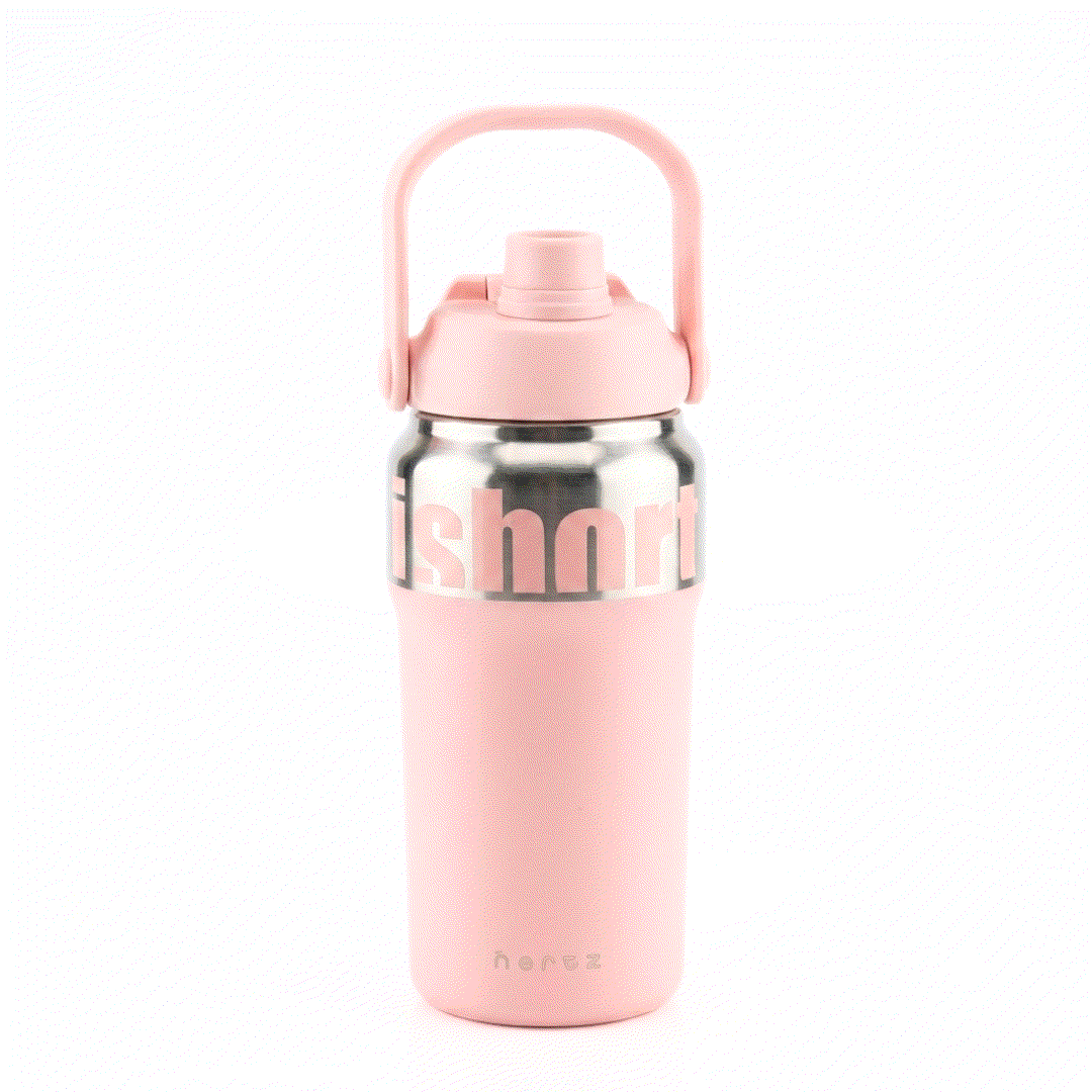 Max Steel bottle black stainless steel with twist lid and carry loop for hot and cold drinks