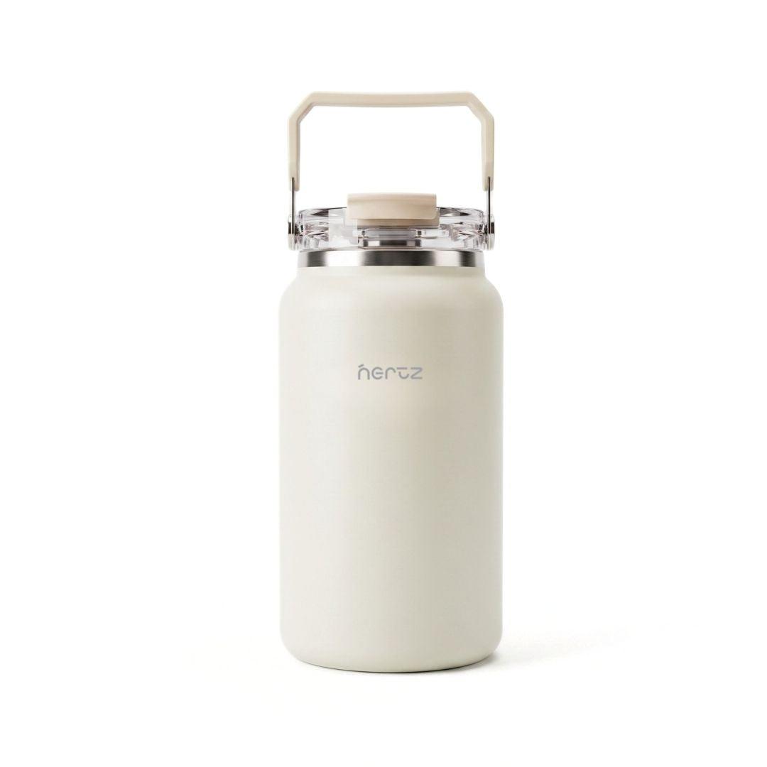HydroVault water bottle stainless steel with vacuum insulation and carry handle for spill-proof hydration