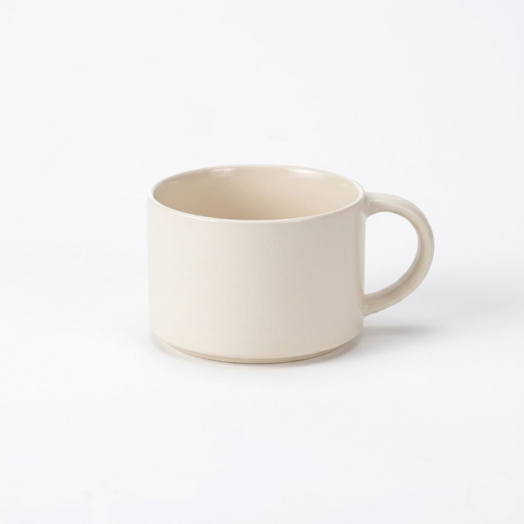 NertZ.in Mega Coffee and Soup Mug in a light cream color