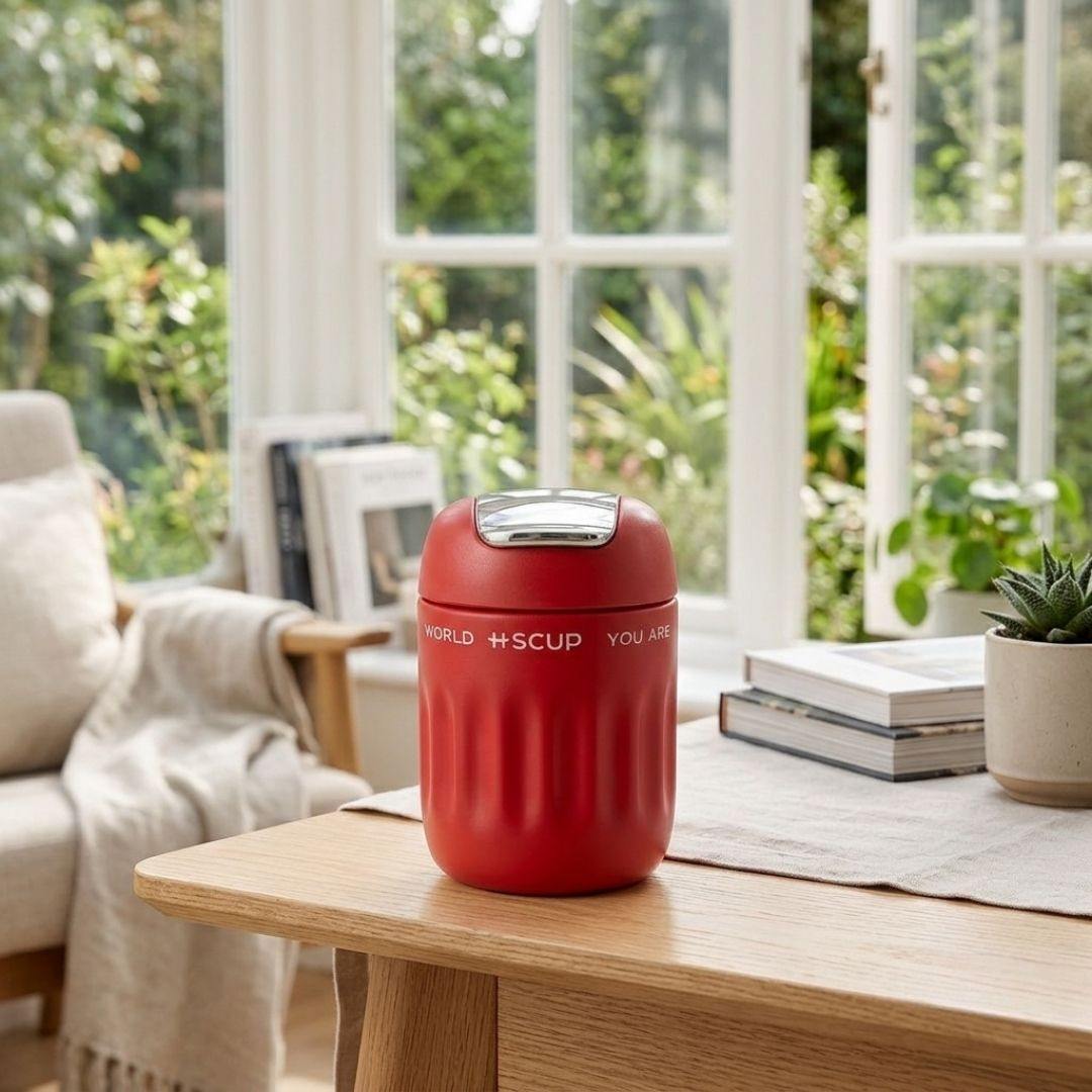 Nertz Celera 220ml insulated stainless steel coffee cup with spill-proof flip-top lid, ideal for Neox Sippers