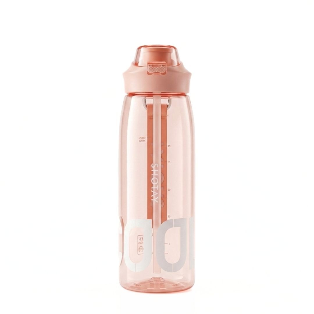 Nertz Wave high-capacity water bottle with flip-top lid and ergonomic grip in pink, green, black, and white colors