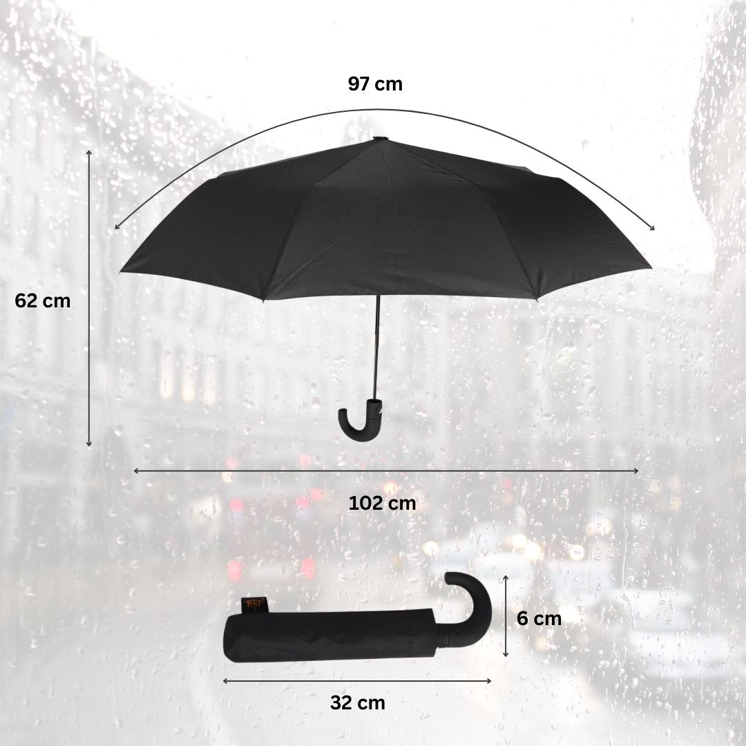 NertZ.in Sleek Shield J umbrella open and closed with dimensions