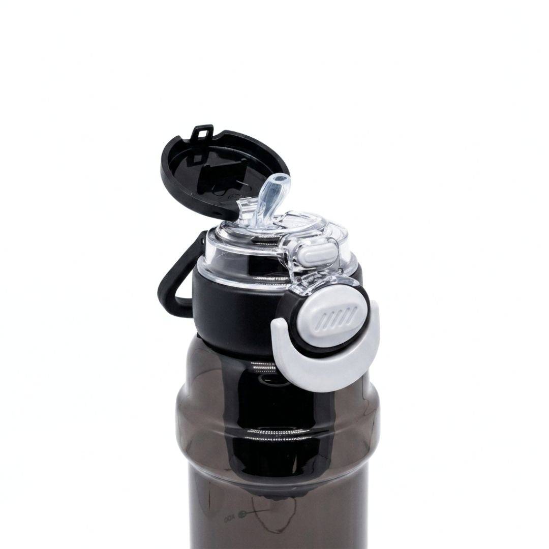 Green Nertz Glide high-capacity water bottle with dual lids, removable straw, and strainer for gym and travel use