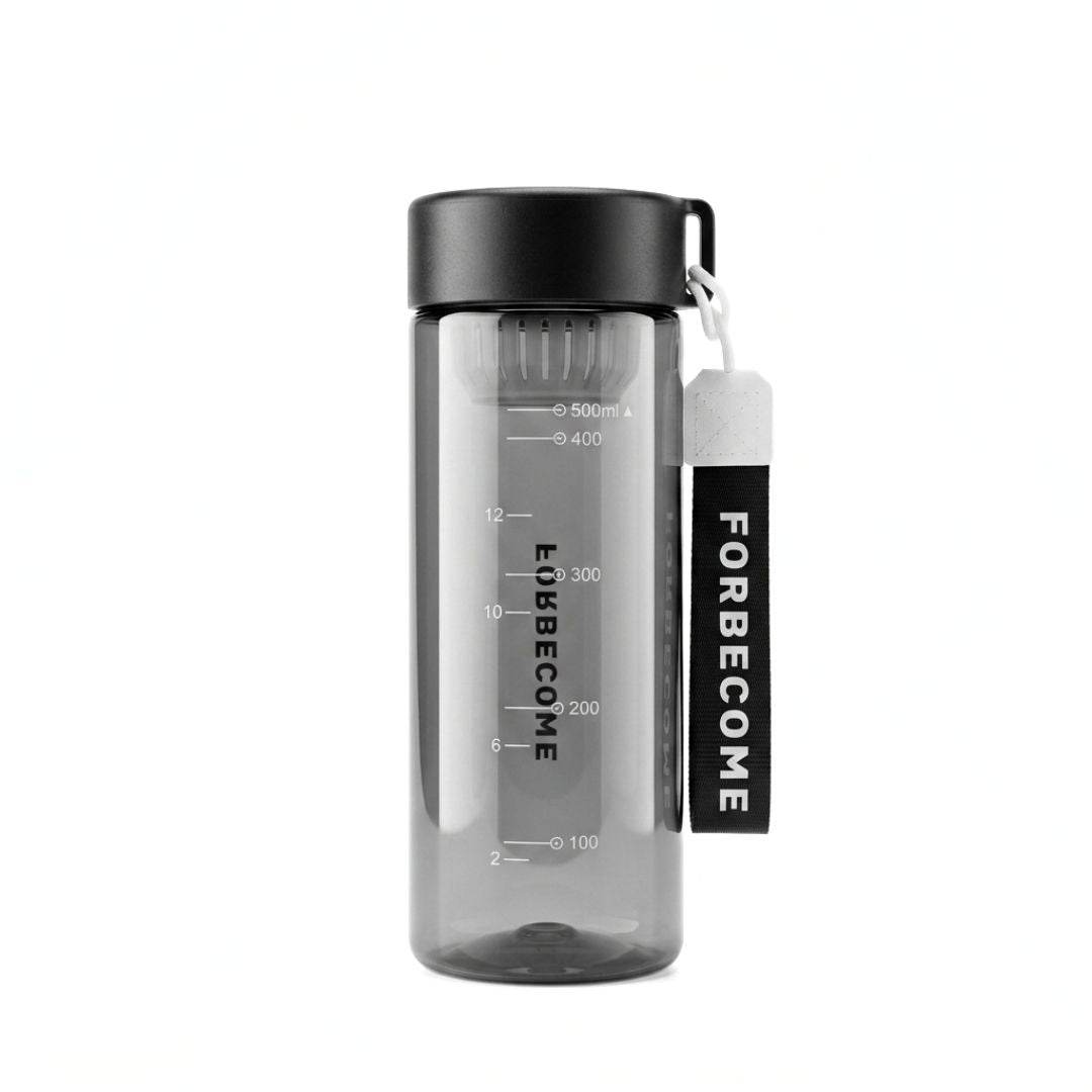 Nertz Hydrion high-capacity water bottle with screw-top lid and built-in strainer for gym and travel