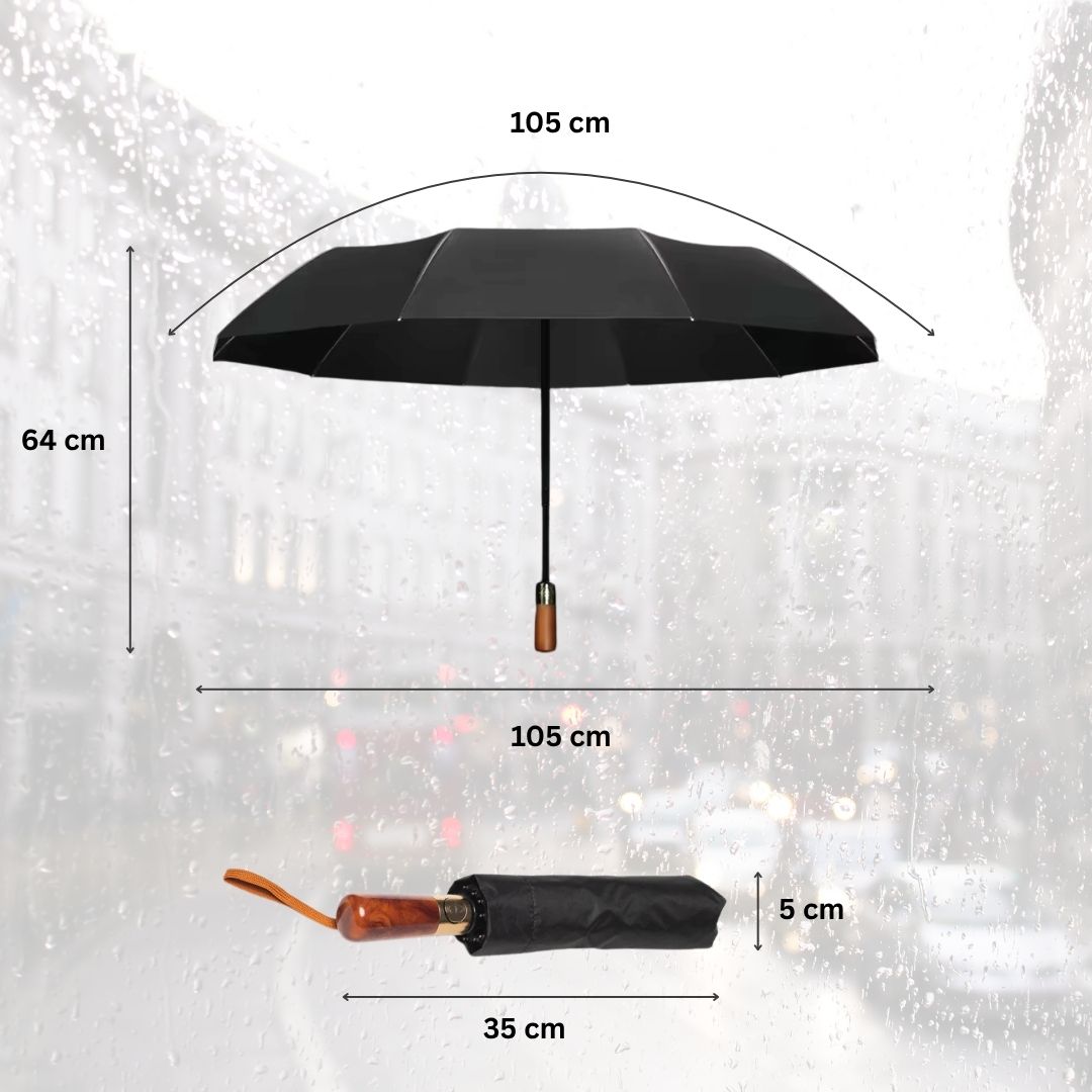 NertZ.in Royal Shield umbrella dimensions: open 105x64cm, closed 35x5cm
