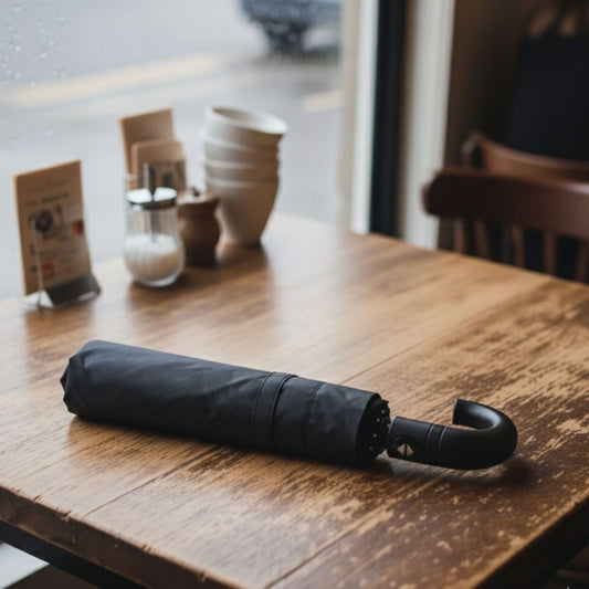 NertZ.in Sleek Shield J umbrella on a wooden table