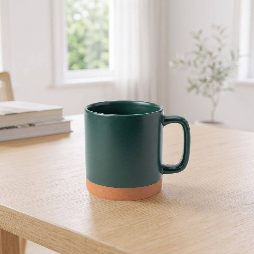 Ceramic Earth Bottom Coffee Mug in vibrant colors with 520ml capacity