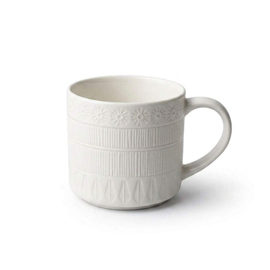 Pair of white and black Craft Harmony mugs with vertical lines made of porcelain