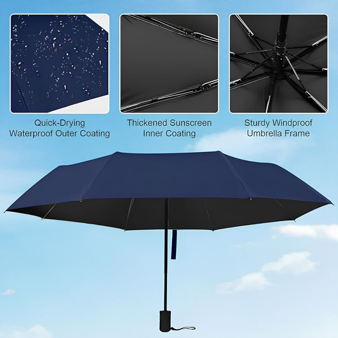NertZ.in Blue Horizon umbrella with quick-drying waterproof outer coating, thickened sunscreen inner coating, and sturdy windproof frame