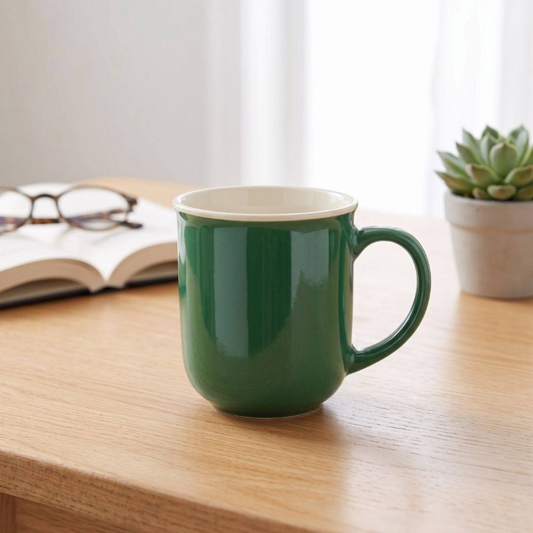 Nertz Aurora Sip Mug Gloss ceramic coffee cup with ergonomic handle and glossy finish in multiple colors