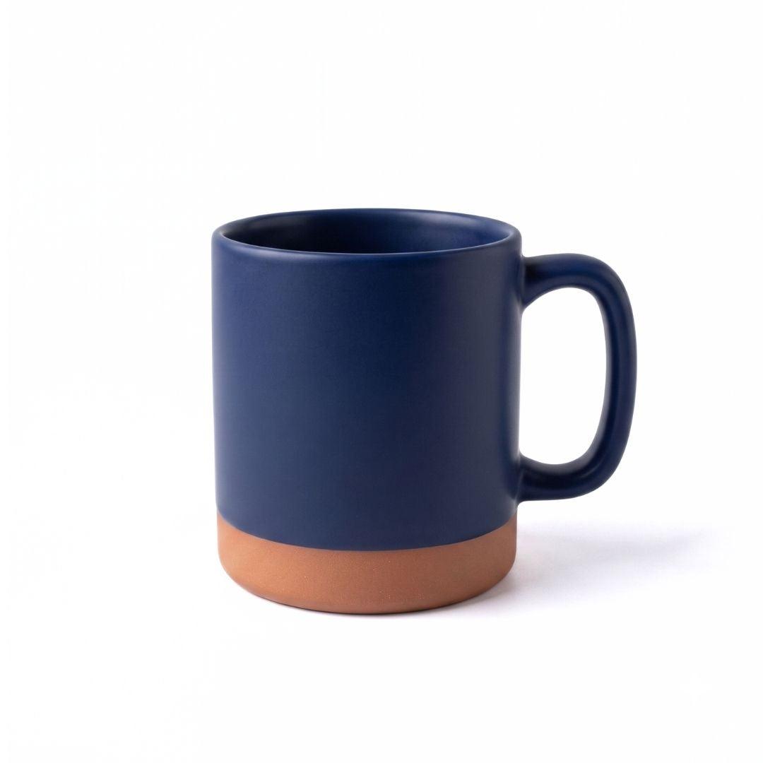Earth Bottom Coffee Mug ceramic in red, grey, navy, and green colors with 520ml capacity