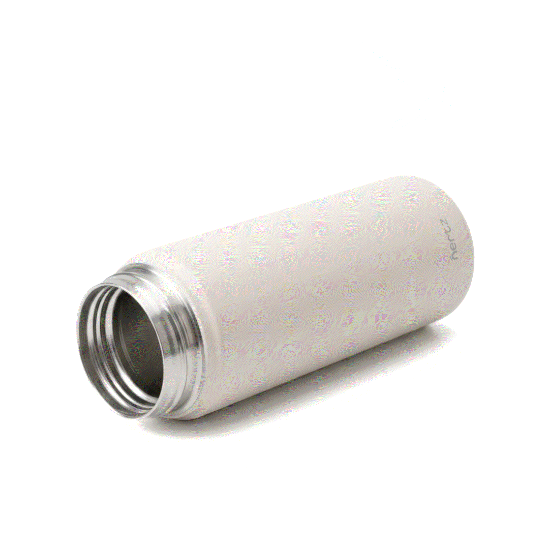 Nertz Grand Sippers 1200 Curve stainless steel insulated water bottle with ergonomic curved design and dual lid system