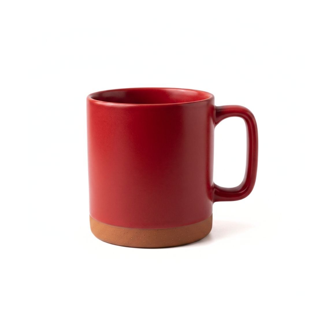 Earth Bottom Coffee Mug ceramic mug in red, grey, navy, and green colors with 520 ml capacity