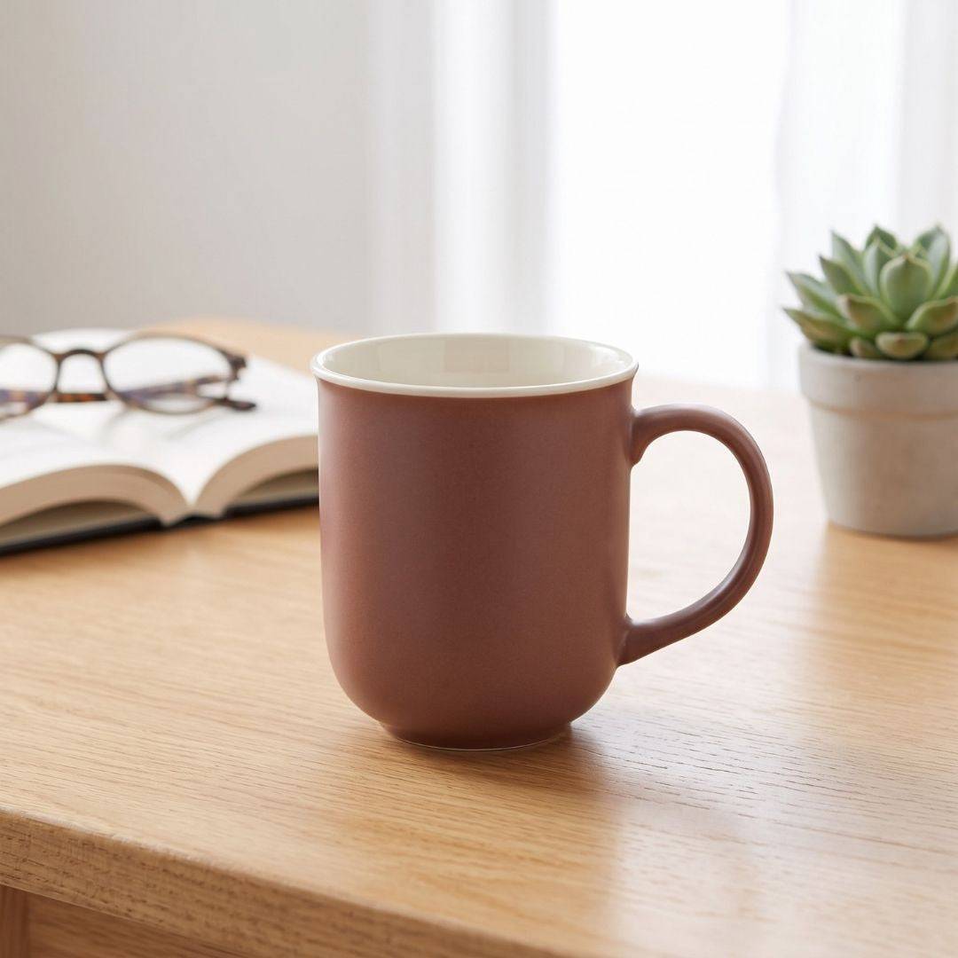 Nertz Aurora Sip Mug glossy ceramic coffee mug with ergonomic handle in green color