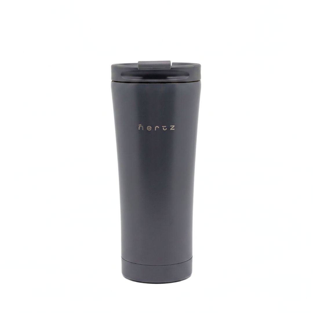 Nertz On the go black stainless steel vacuum-insulated tumbler with leak-proof lid and 600ml capacity