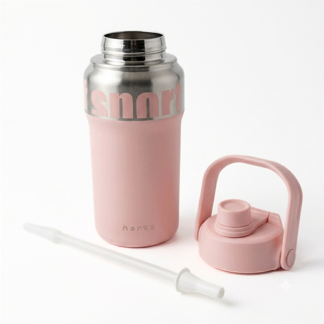 Max Steel bottle black stainless steel with twist lid and carry loop for insulated hydration