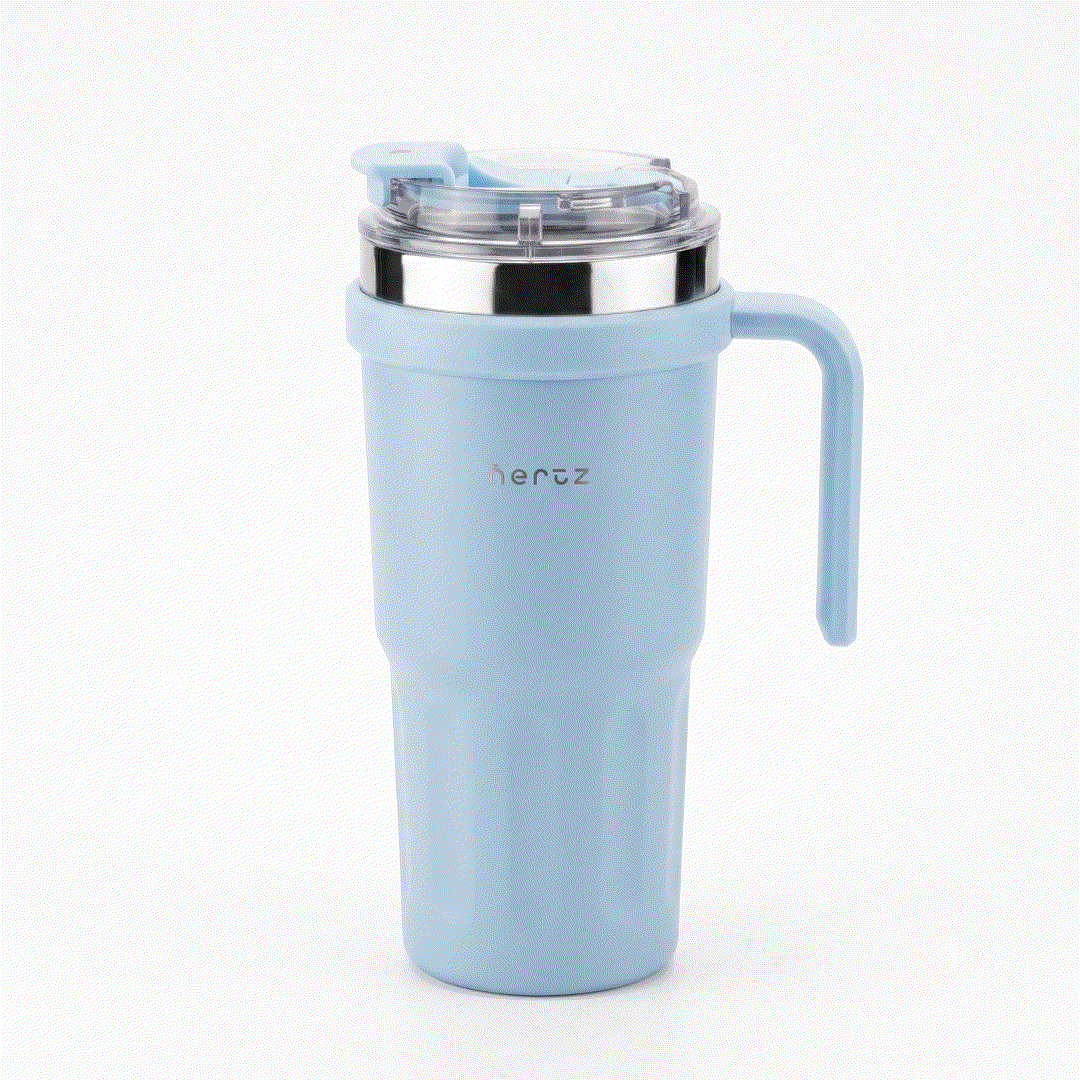 Nertz Groove 600ml insulated stainless steel water bottle with grooved grip and dual lids for hot and cold drinks