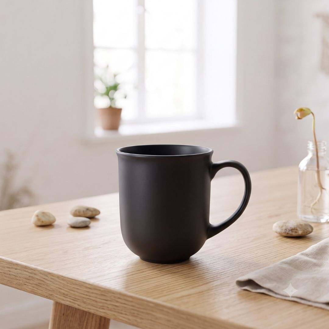 Nertz Aurora Sip Mug matte ceramic coffee mug with ergonomic handle in grey color