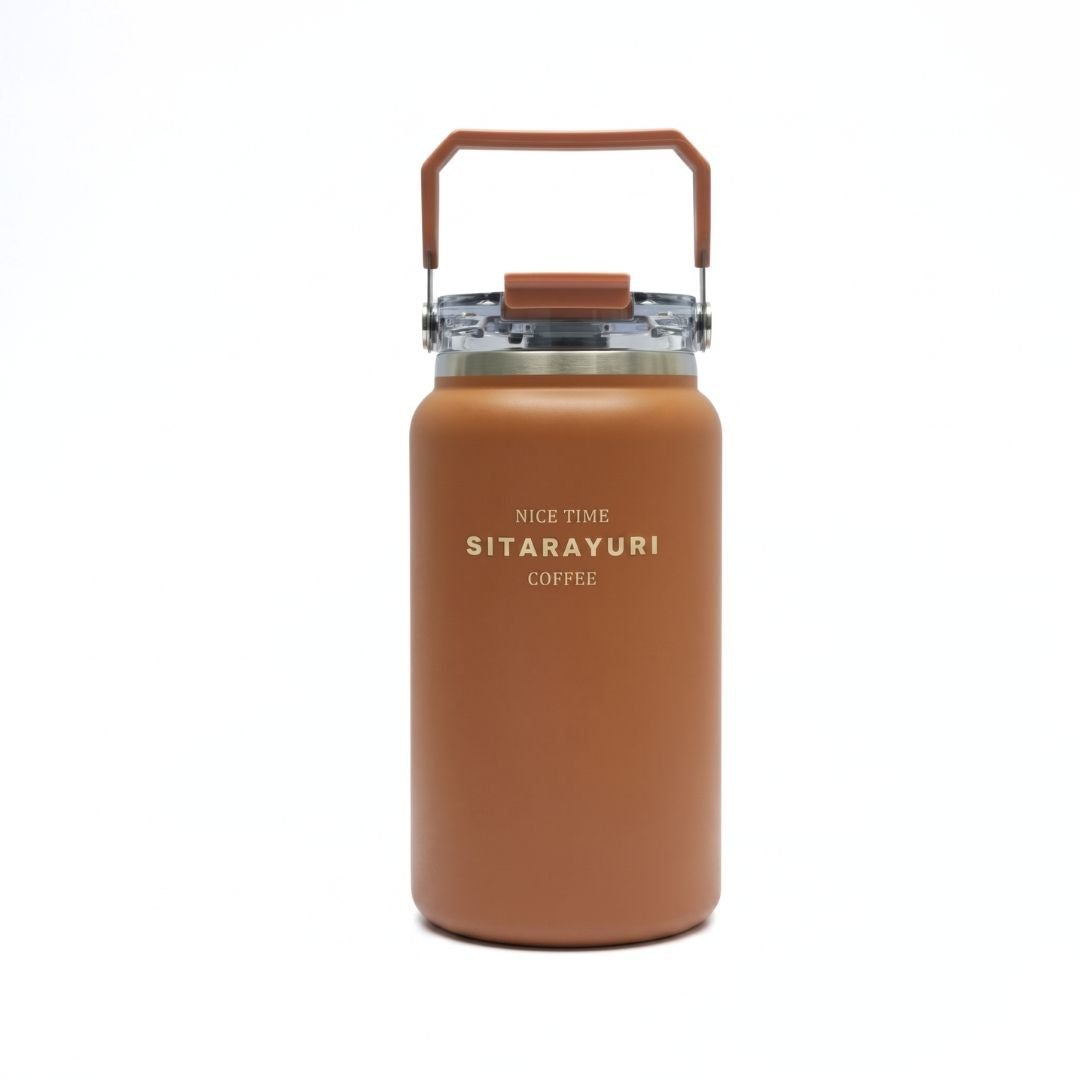 HydroVault water bottle stainless steel insulated 1200ml with spill-proof lid and carry handle for travel and gym
